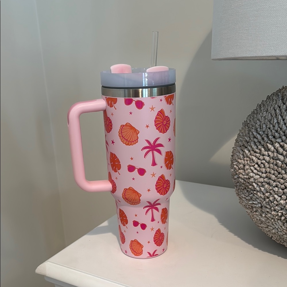 Seashell and Palm Tree Tumbler